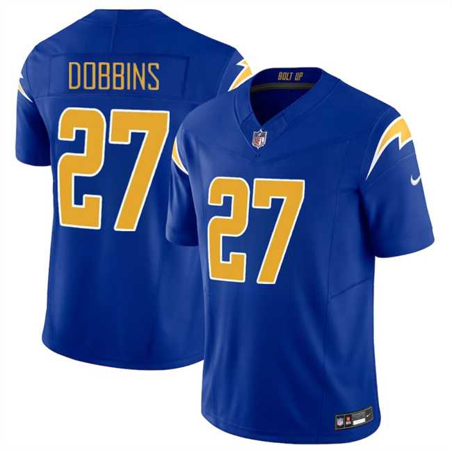 Men & Women & Youth Los Angeles Chargers #27 J.K. Dobbins Royal 2024 F.U.S.E Vapor Limited Stitched Jersey,We sell and wholesale Men & Women & Youth Los Angeles Chargers #27 J.K. Dobbins Royal 2024 F.U.S.E Vapor Limited Stitched Jersey on line form chian!